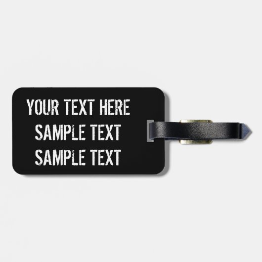 Steampunk spin op zwart bagagelabel (Achterkant horizontaal)