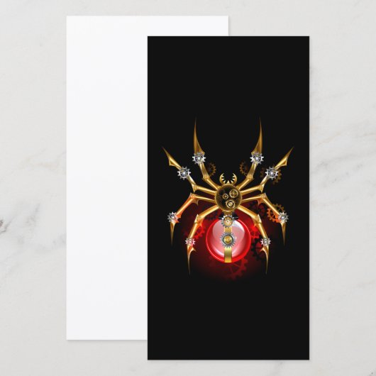 Steampunk spin op zwart bedankkaart (Voorkant / Achterkant)