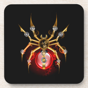 Steampunk spin op zwart bier onderzetter