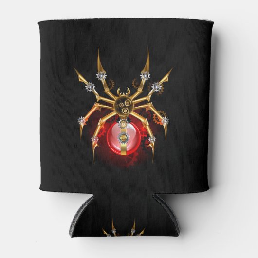 Steampunk spin op zwart blikjeskoeler (Voorkant)