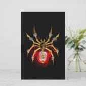 Steampunk spin op zwart briefpapier (Staand voorkant)