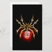 Steampunk spin op zwart briefpapier (Voorkant / Achterkant)