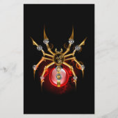 Steampunk spin op zwart briefpapier (Voorkant)