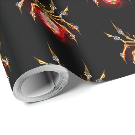 Steampunk spin op zwart cadeaupapier (Rol Hoek)