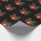 Steampunk spin op zwart cadeaupapier (Hoek)