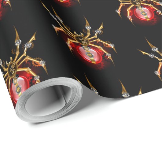 Steampunk spin op zwart cadeaupapier (Rol Hoek)