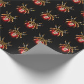 Steampunk spin op zwart cadeaupapier (Hoek)