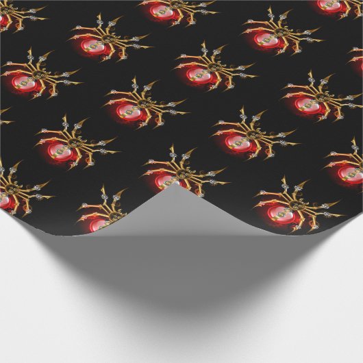 Steampunk spin op zwart cadeaupapier (Hoek)