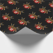 Steampunk spin op zwart cadeaupapier (Hoek)