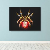 Steampunk spin op zwart canvas afdruk (Insitu (Houten vloer))