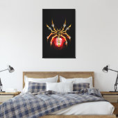 Steampunk spin op zwart canvas afdruk (Insitu (Slaapkamer))