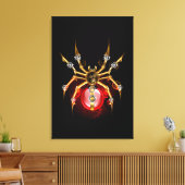 Steampunk spin op zwart canvas afdruk (Insitu (Woonkamer))