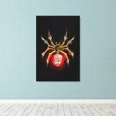 Steampunk spin op zwart canvas afdruk (Insitu (Houten vloer))