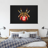 Steampunk spin op zwart canvas afdruk (Insitu (Slaapkamer))