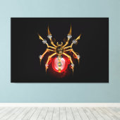 Steampunk spin op zwart canvas afdruk (Insitu (Houten vloer))