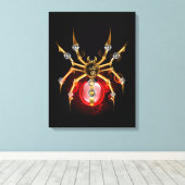 Steampunk spin op zwart canvas afdruk (Insitu (Houten vloer))