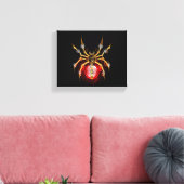 Steampunk spin op zwart canvas afdruk (Insitu (Woonkamer))