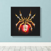 Steampunk spin op zwart canvas afdruk (Insitu (Houten vloer))