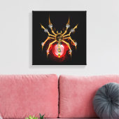 Steampunk spin op zwart canvas afdruk (Insitu (Woonkamer))