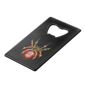 Steampunk spin op zwart creditkaart flessenopener (Voorkant Gekanteld)