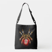 Steampunk spin op zwart crossbody tas (Achterkant)