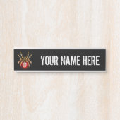 Steampunk spin op zwart deurbordje (Voorkant)