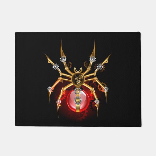 Steampunk spin op zwart deurmat (Voorkant)