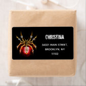 Steampunk spin op zwart etiket (Insitu)