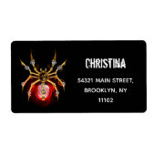 Steampunk spin op zwart etiket (Voorkant)