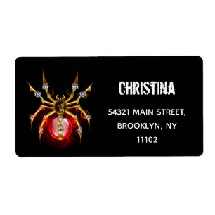 Steampunk spin op zwart etiket