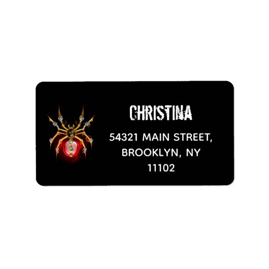 Steampunk spin op zwart etiket (Voorkant)