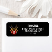 Steampunk spin op zwart etiket (Insitu)