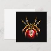 Steampunk spin op zwart feestdagenkaart (Voorkant / Achterkant)