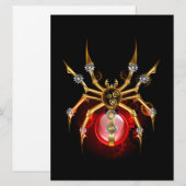 Steampunk spin op zwart feestdagenkaart (Voorkant / Achterkant)