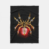 Steampunk spin op zwart fleece deken (Voorkant)