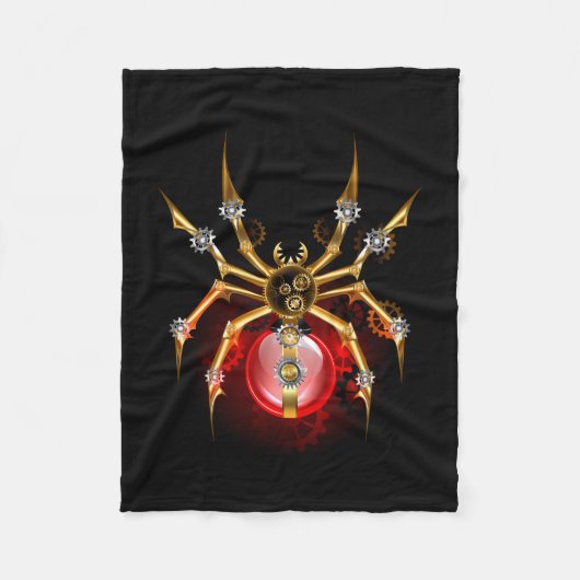 Steampunk spin op zwart fleece deken (Voorkant)
