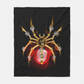 Steampunk spin op zwart fleece deken (Voorkant)