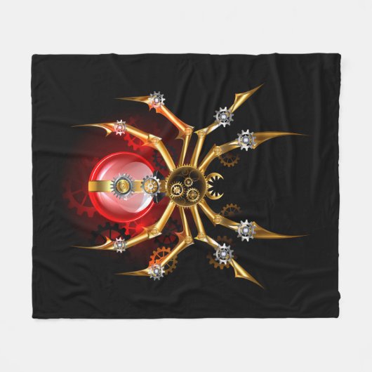 Steampunk spin op zwart fleece deken (Voorkant (Horizontaal))