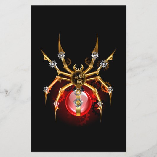 Steampunk spin op zwart flyer (Voorkant)