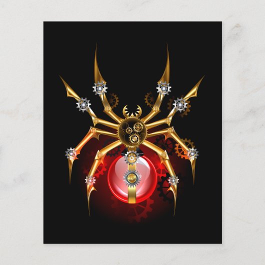 Steampunk spin op zwart flyer (Voorkant)