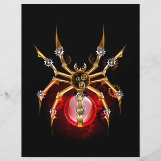 Steampunk spin op zwart flyer (Voorkant)