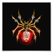 Steampunk spin op zwart foto afdruk (Voorkant)