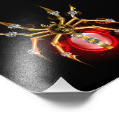 Steampunk spin op zwart foto afdruk (Hoek)