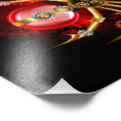 Steampunk spin op zwart foto afdruk (Hoek)