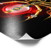 Steampunk spin op zwart foto afdruk (Hoek)