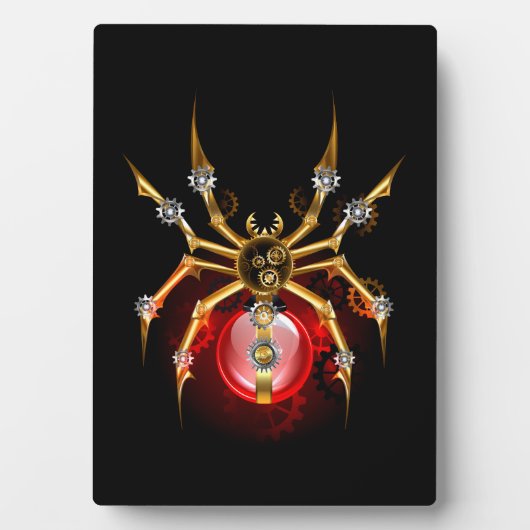 Steampunk spin op zwart fotoplaat (voorkant)