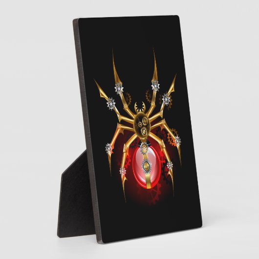 Steampunk spin op zwart fotoplaat (Zijkant)