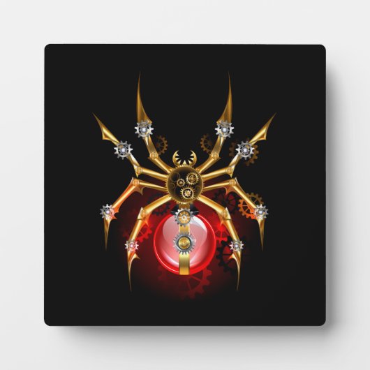 Steampunk spin op zwart fotoplaat (Voorkant)