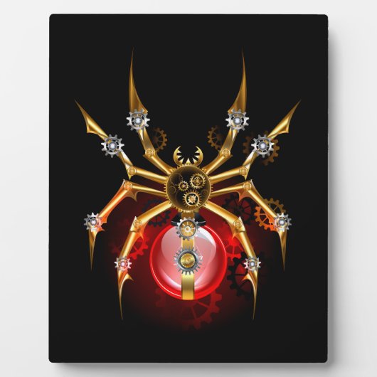 Steampunk spin op zwart fotoplaat (Voorkant)