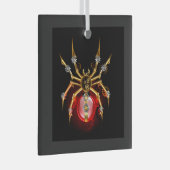 Steampunk spin op zwart glas ornament (Voorkant Rechts)